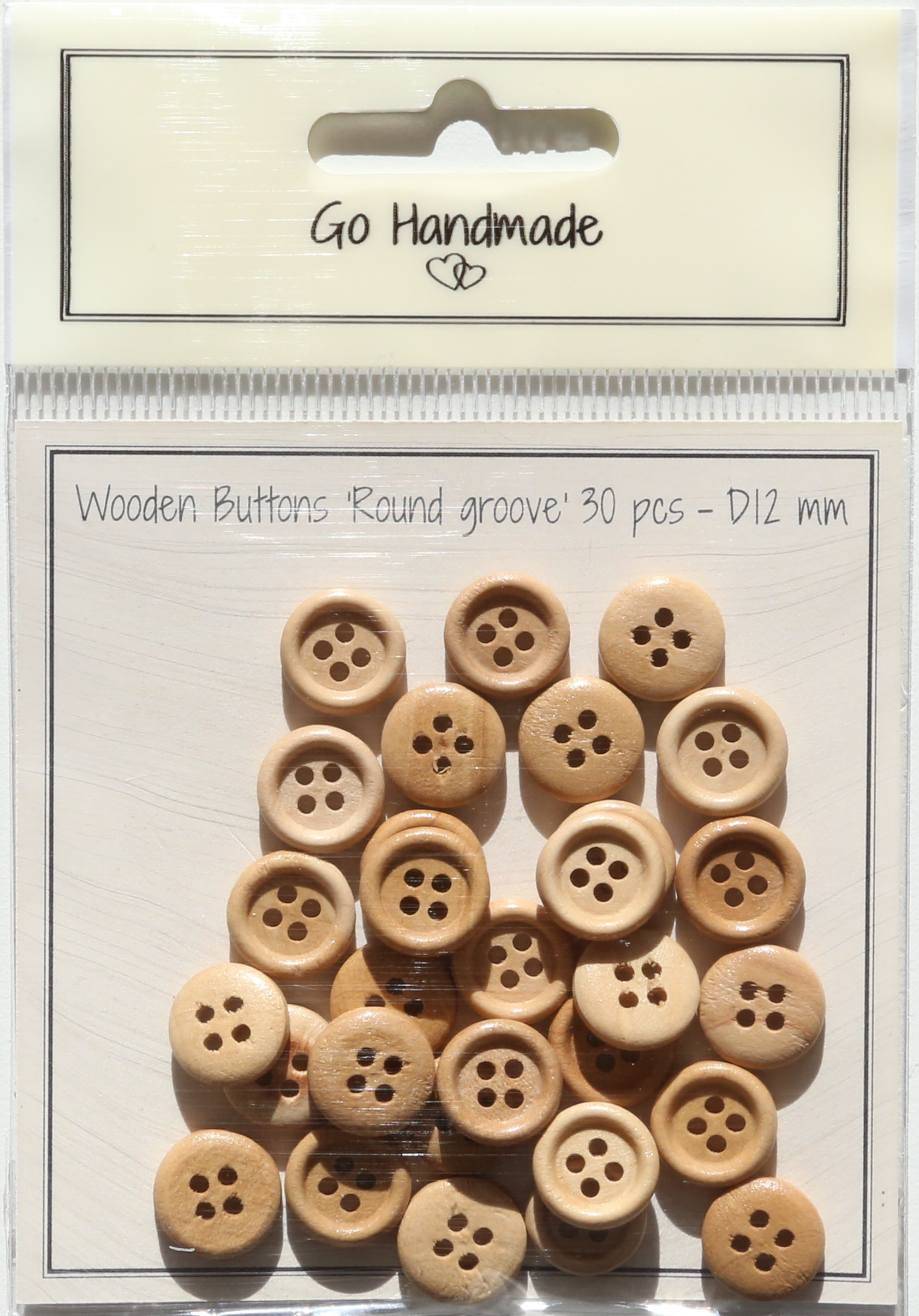 Round groove natural 12 mm 30 pcs Træ Go Handmade