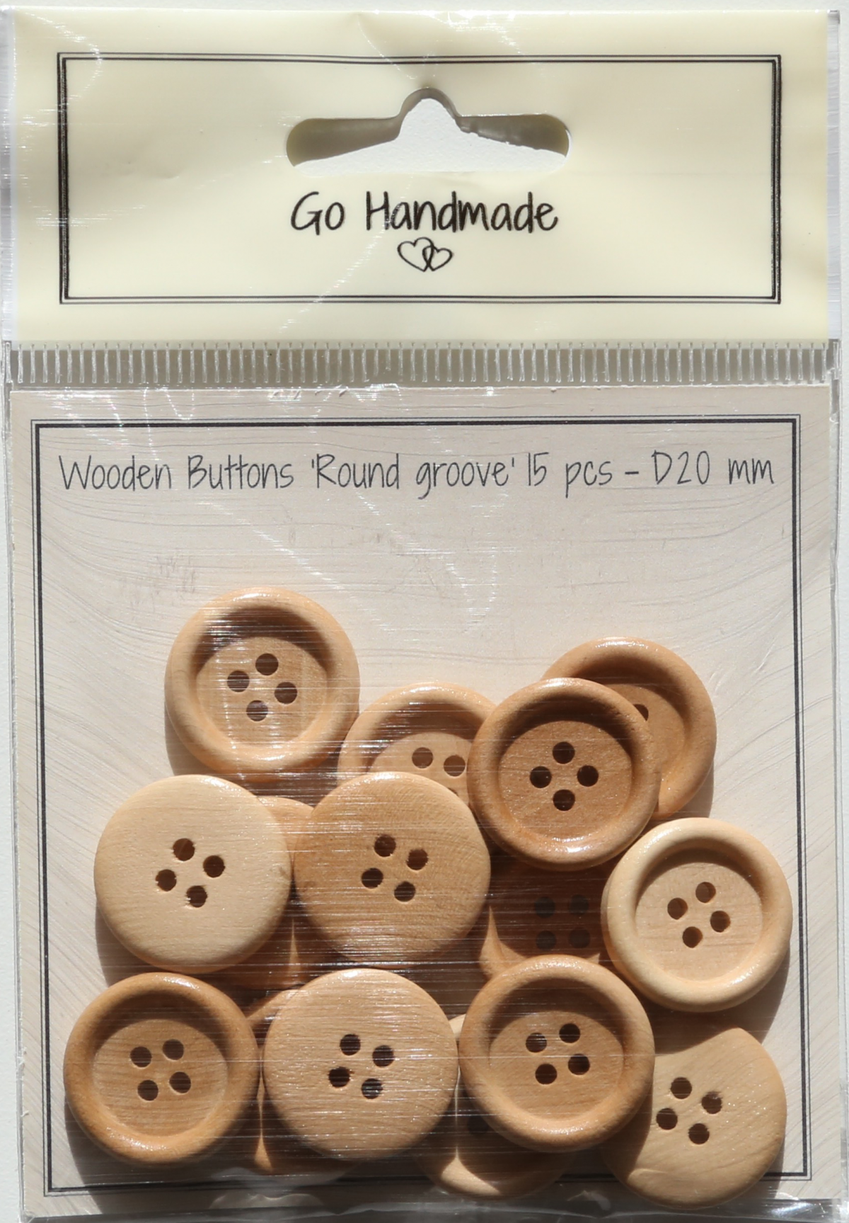 Round groove natural 20 mm 15 pcs Træ Go Handmade