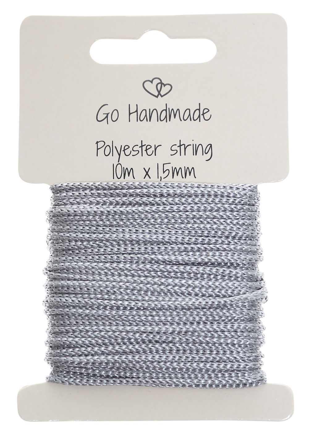 Grey polyester string - 10 m x 1,5 mm - Polyester string - Go Handmade