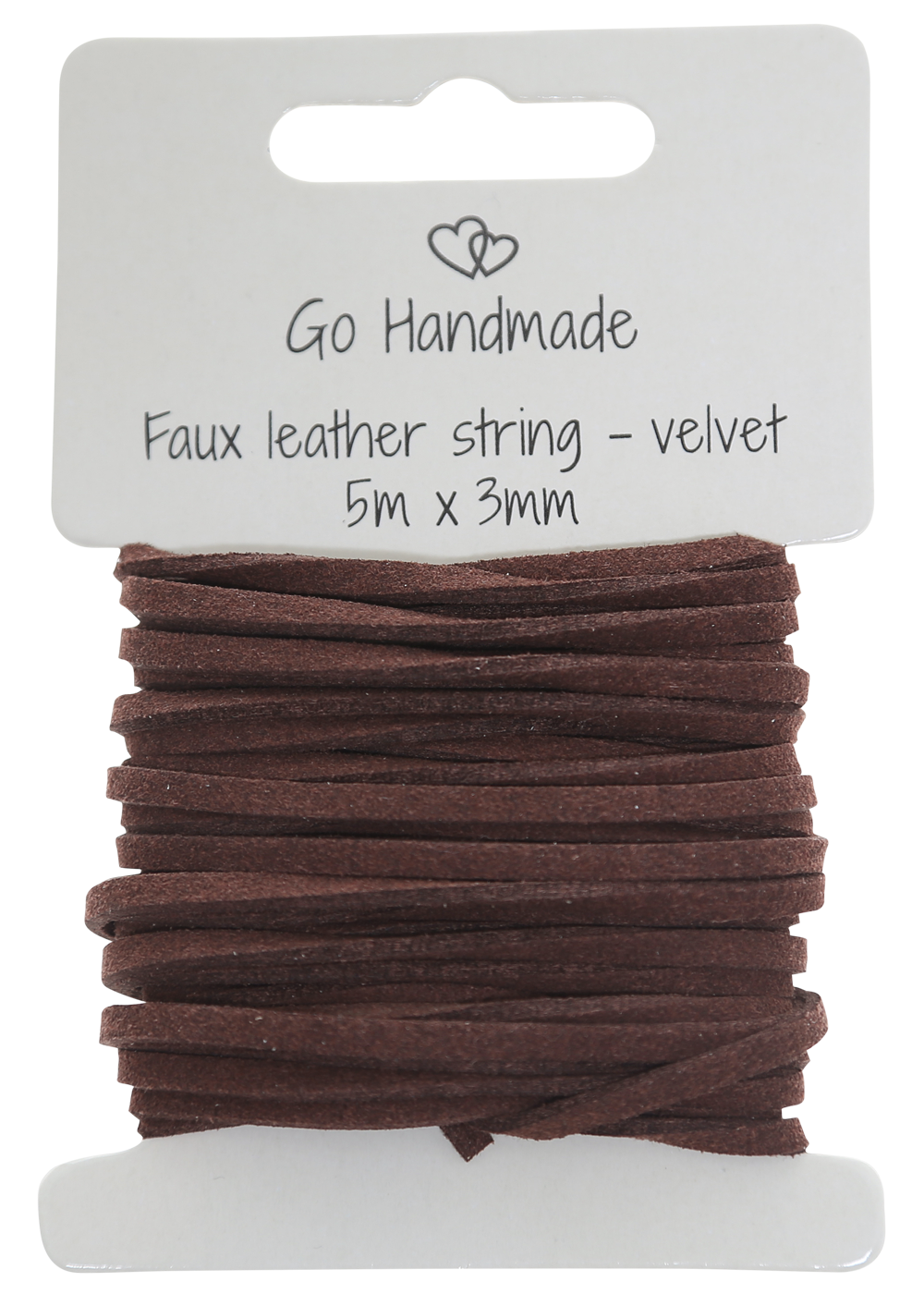 Dark brown velvet strings - 5 m x 3 mm - Faux leather string - Go Handmade