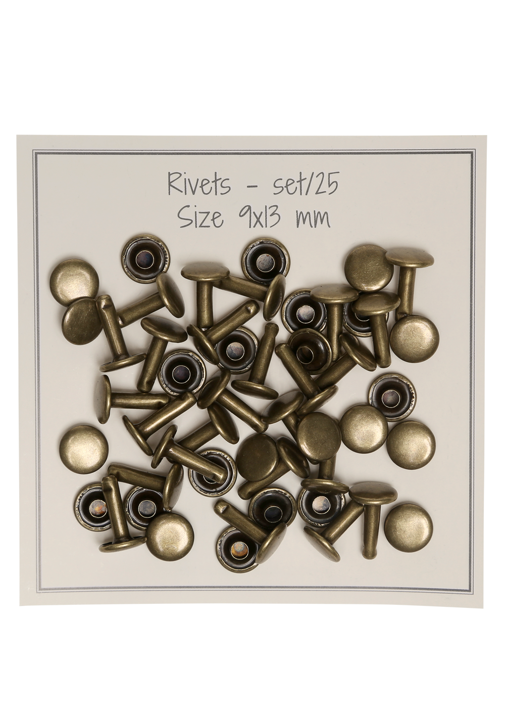 Rivets bronze 9 x 13 mm 25 pcs Rivets Go Handmade