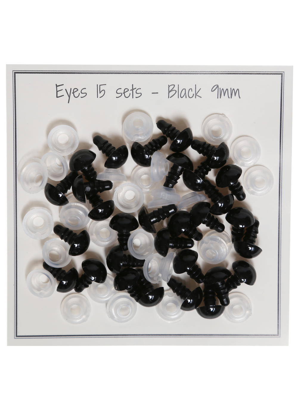 Black safety eyes 9 mm pair/15 Eyes & snout etc. Go handmade