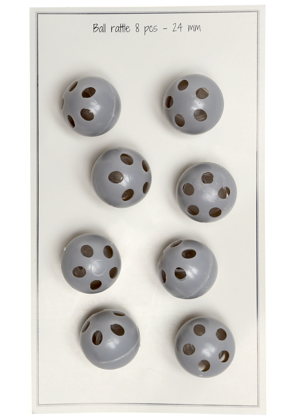 Ball rattle material PS 24 mm grey 8 pcs. Rattle boxes Go