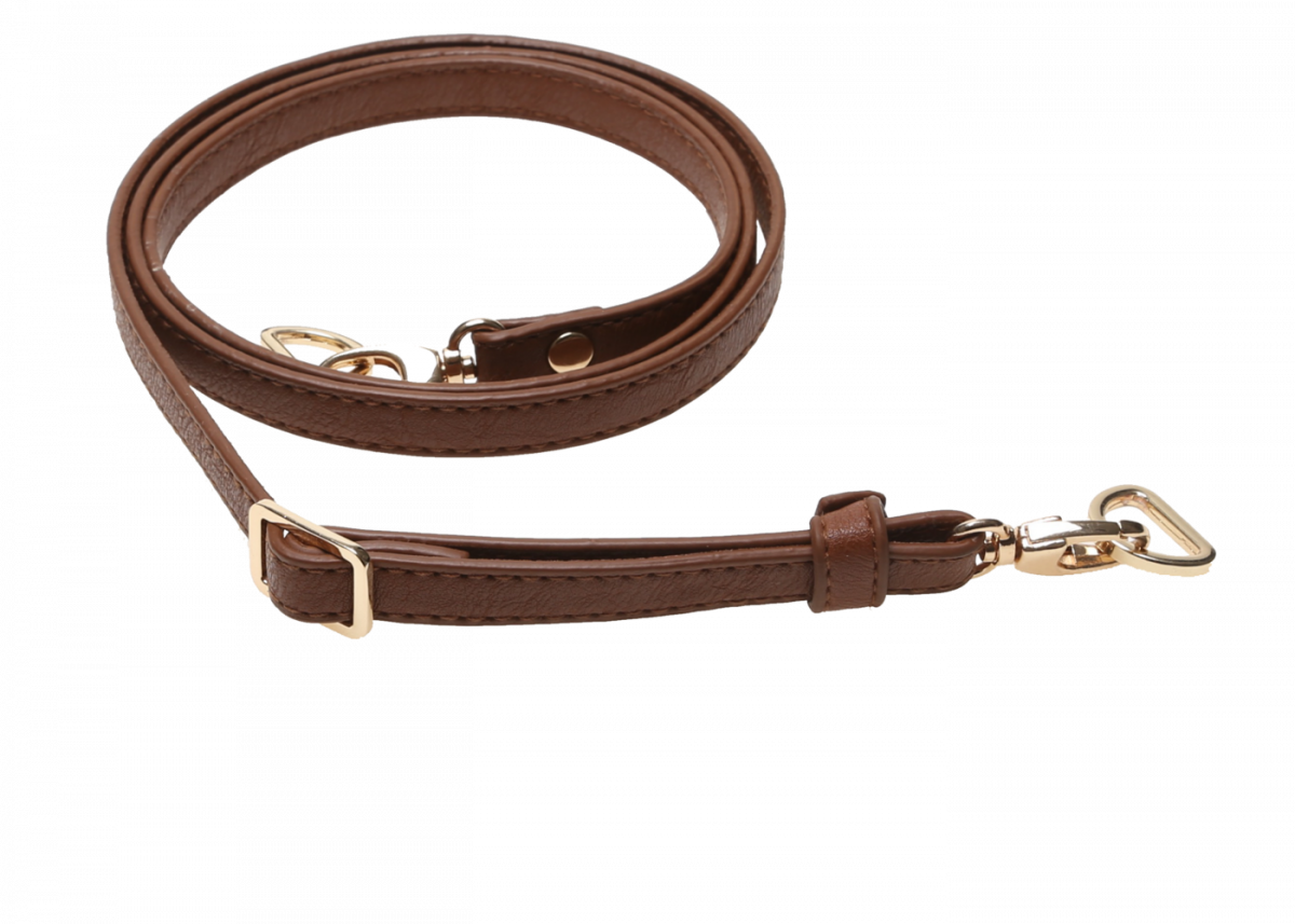 Handbag shoulder strap PU leather brown, adjustable 130 cm x 12