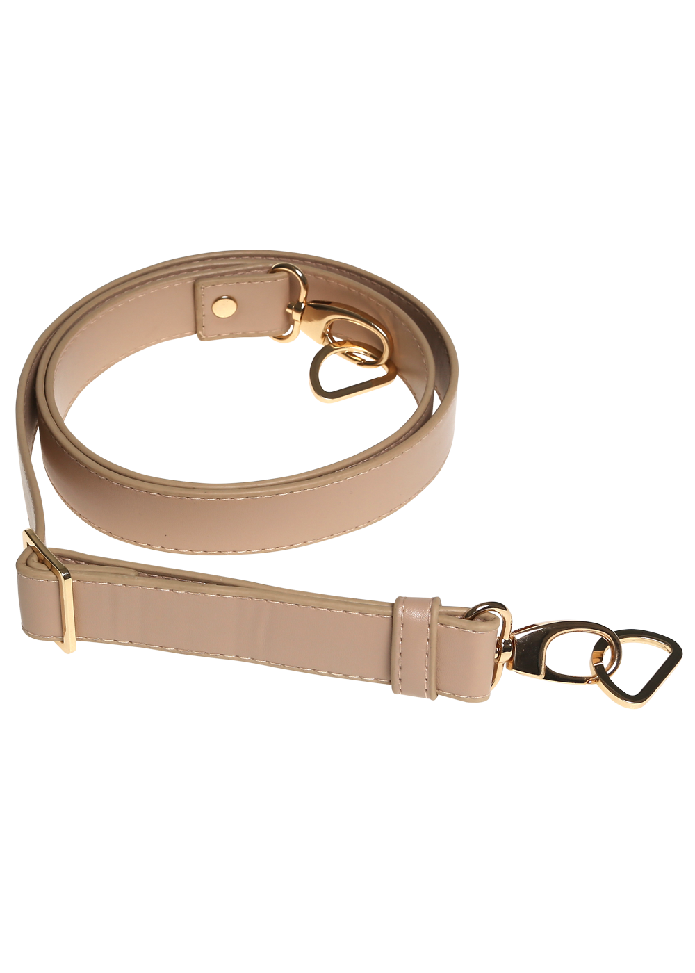 Handbag shoulder strap PU leather beige, adjustable 130 cm x 25 mm gold Shoulder
