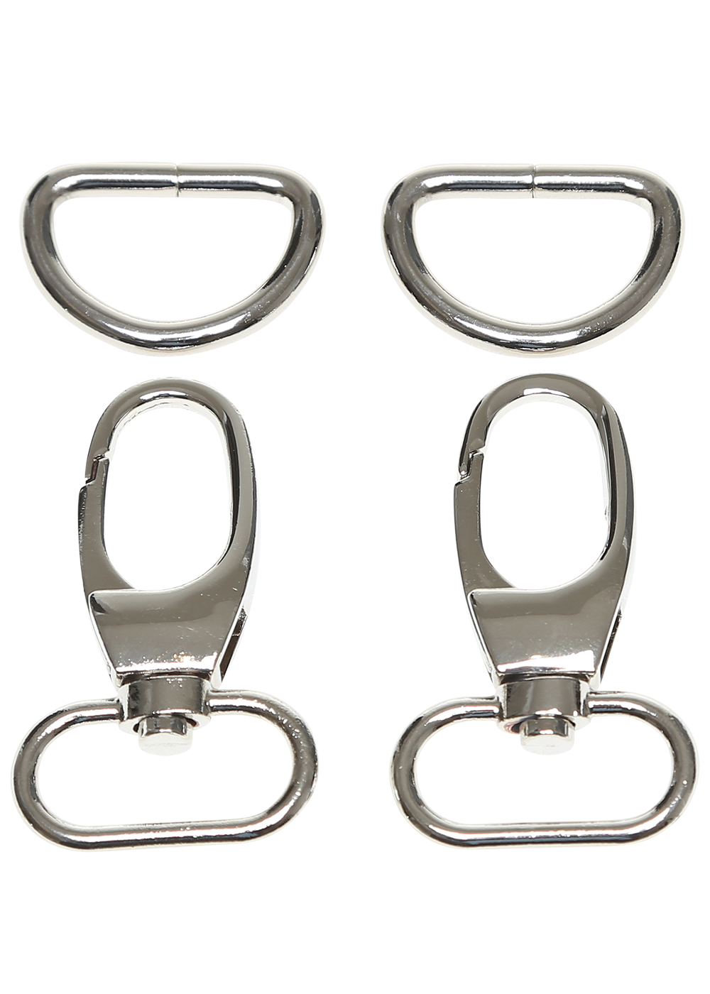Lobster lock with D ring silver 48 mm 2 pcs Lobster lock w. D