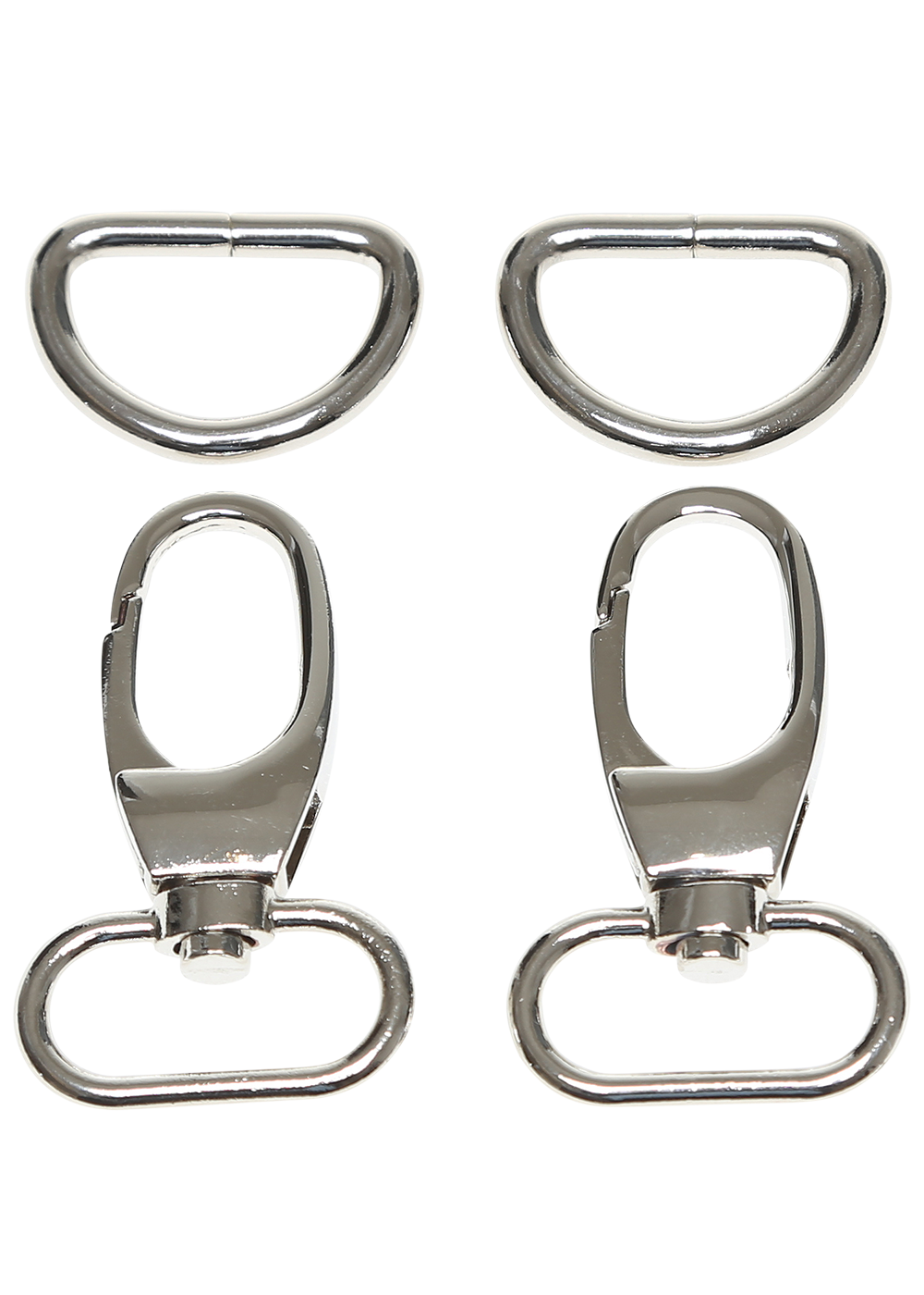 Lobster lock with Dring silver 35 mm 2 pcs Lobster lock w. D