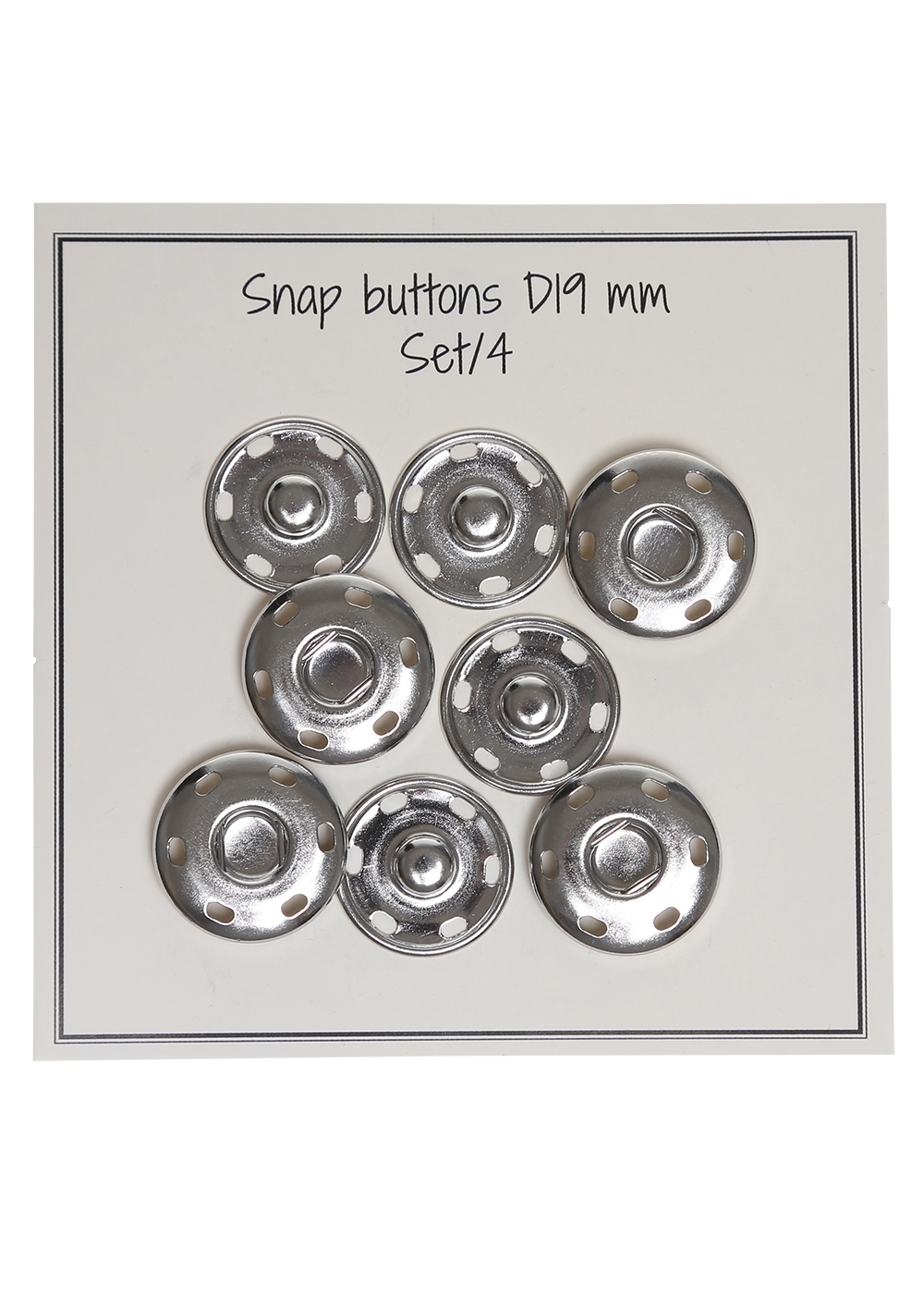 Snap buttons silver D19 mm 4 pcs Snap buttons Go Handmade
