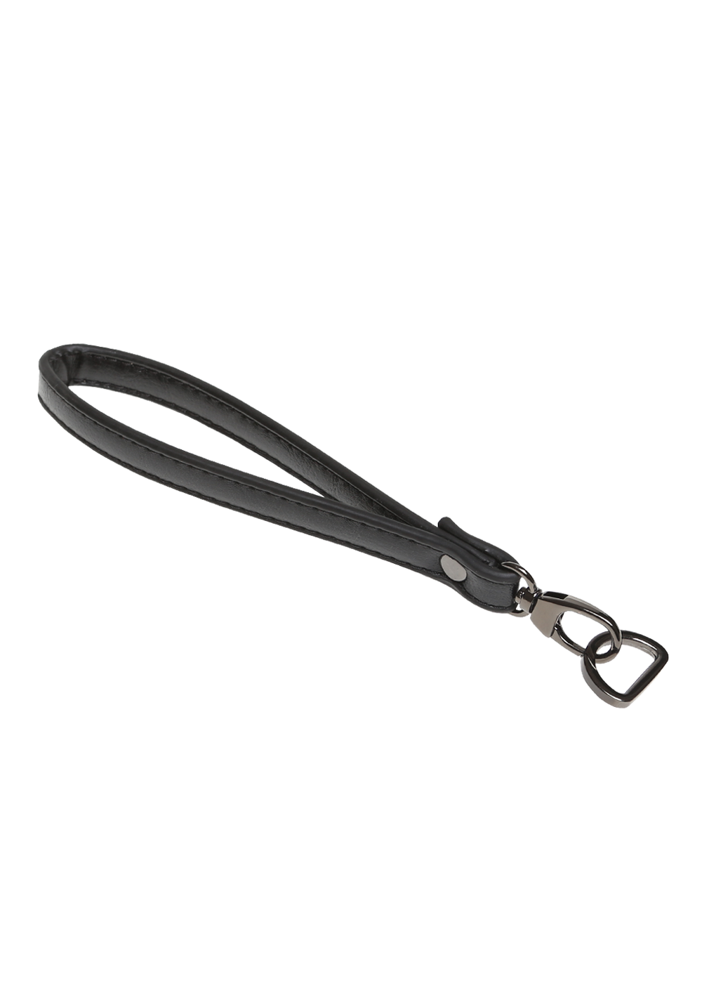 Clutch strap Black, PU leather Dark Grey Lobster lock and Dring