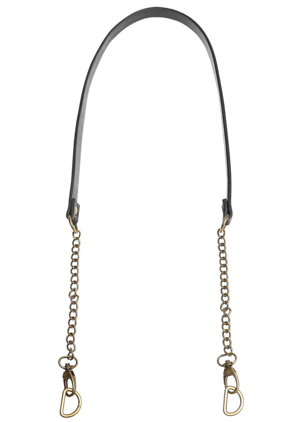 Handbag, shoulder strap - PU leather - 102 cm x 16 mm - black w. bronze ...