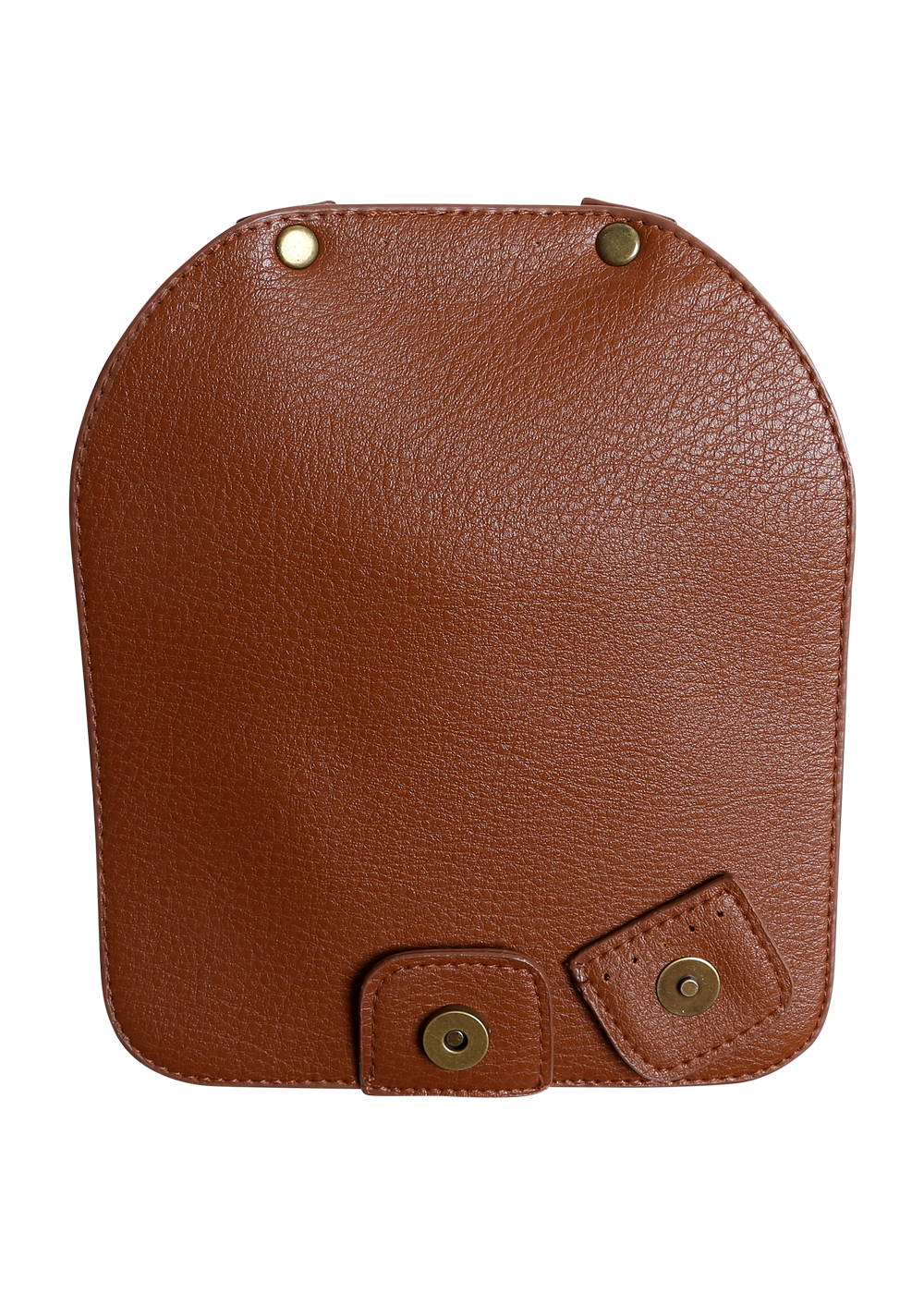 Top flap w/magnetic button - PU leather - Medium/16 x 19 cm - Brown ...