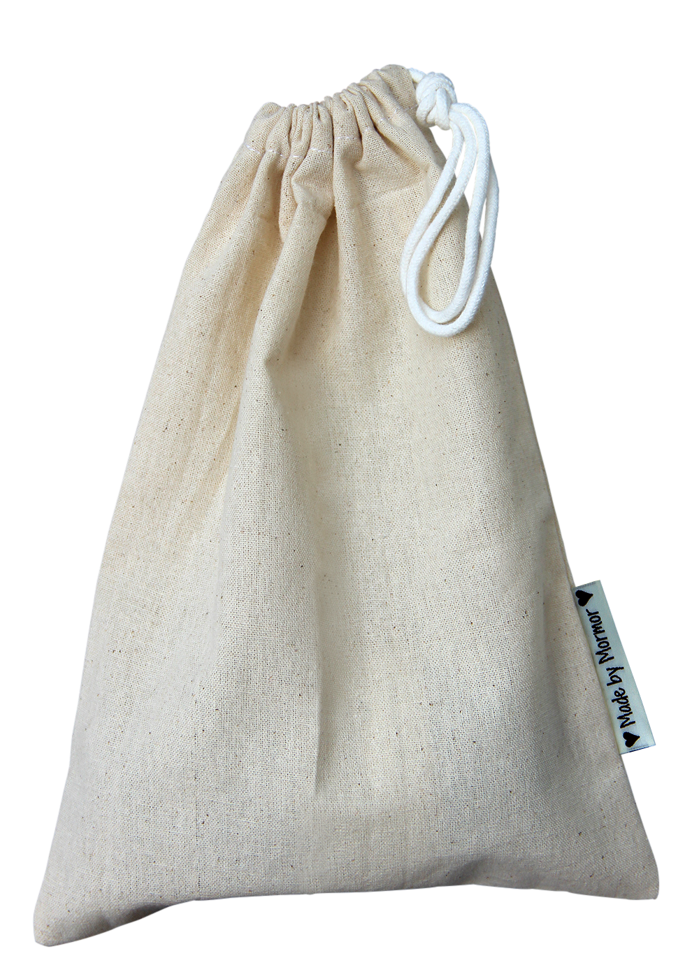 Canvas bag w/string - 100 % cotton - 22x29,5 cm - 'Made by mormor ...