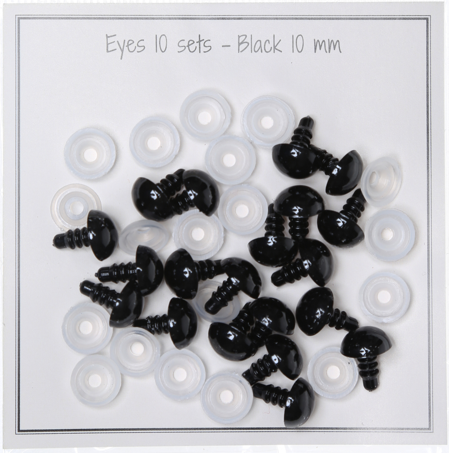 Black safety eyes 10 mm pair/10 Eyes & snout etc. Go Handmade