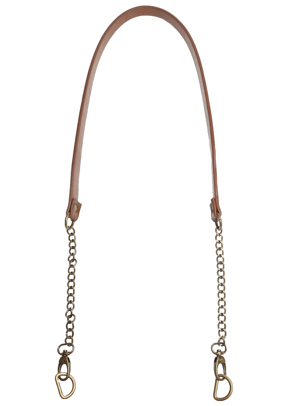 Handbag, shoulder strap - PU leather - 102 cm x 16 mm - brown w. bronze ...