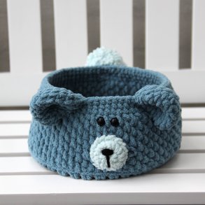 Teddy Basket with PU leather base